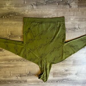 Jordan Olive Hoodie with Black and Red Accents